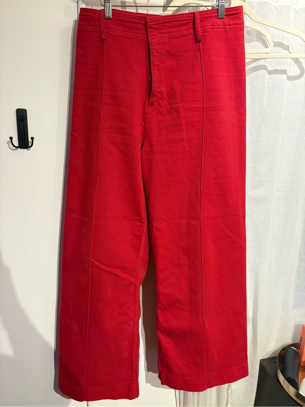 Zara Red Wide-Leg Pants